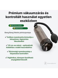   BANGBANG PÉNISZPUMPA - EREKCIÓ PUMPA UNIVERZÁLIS MÉRETŰ MANDZSETTÁVAL FEKETE