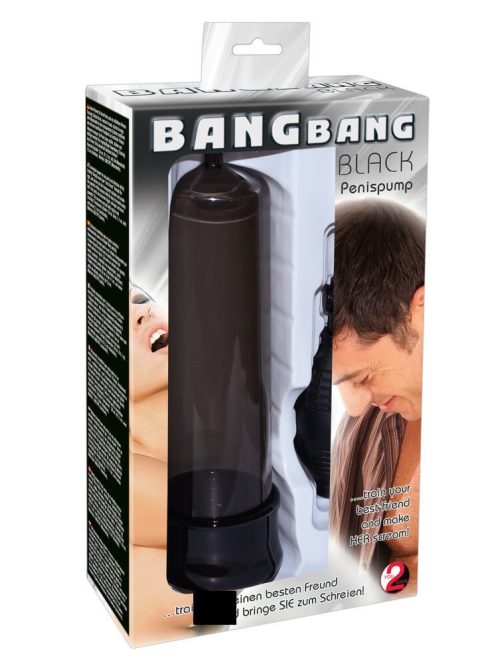 BANGBANG PÉNISZPUMPA - EREKCIÓ PUMPA UNIVERZÁLIS MÉRETŰ MANDZSETTÁVAL FEKETE