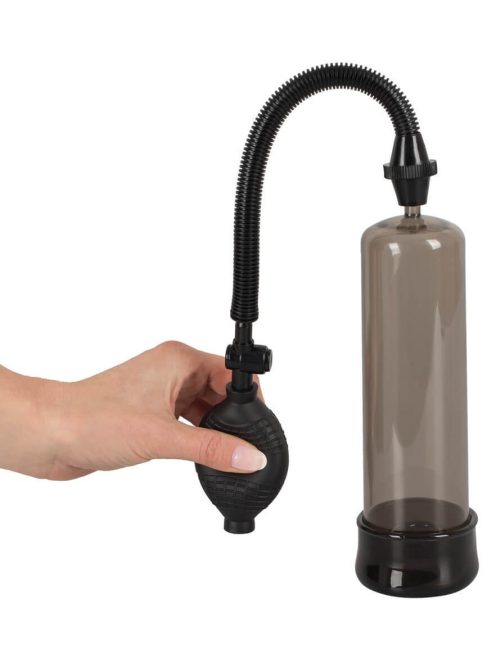 BANGBANG PÉNISZPUMPA - EREKCIÓ PUMPA UNIVERZÁLIS MÉRETŰ MANDZSETTÁVAL FEKETE