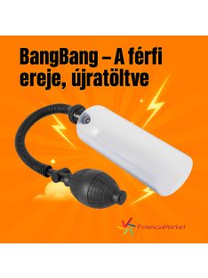   BANGBANG PÉNISZPUMPA - EREKCIÓ PUMPA UNIVERZÁLIS MÉRETŰ MANDZSETTÁVAL ÁTLÁTSZÓ