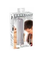 BANGBANG PÉNISZPUMPA - EREKCIÓ PUMPA UNIVERZÁLIS MÉRETŰ MANDZSETTÁVAL ÁTLÁTSZÓ