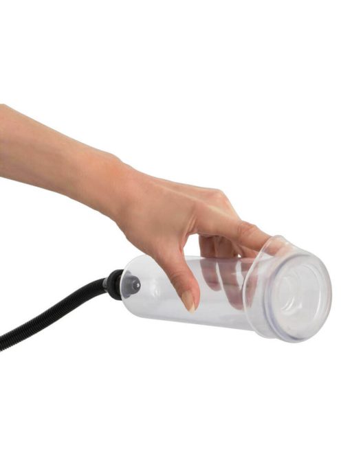 BANGBANG PÉNISZPUMPA - EREKCIÓ PUMPA UNIVERZÁLIS MÉRETŰ MANDZSETTÁVAL ÁTLÁTSZÓ