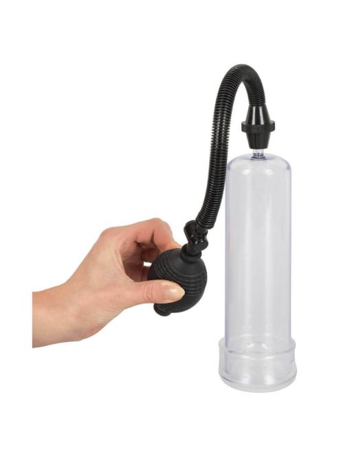 BANGBANG PÉNISZPUMPA - EREKCIÓ PUMPA UNIVERZÁLIS MÉRETŰ MANDZSETTÁVAL ÁTLÁTSZÓ