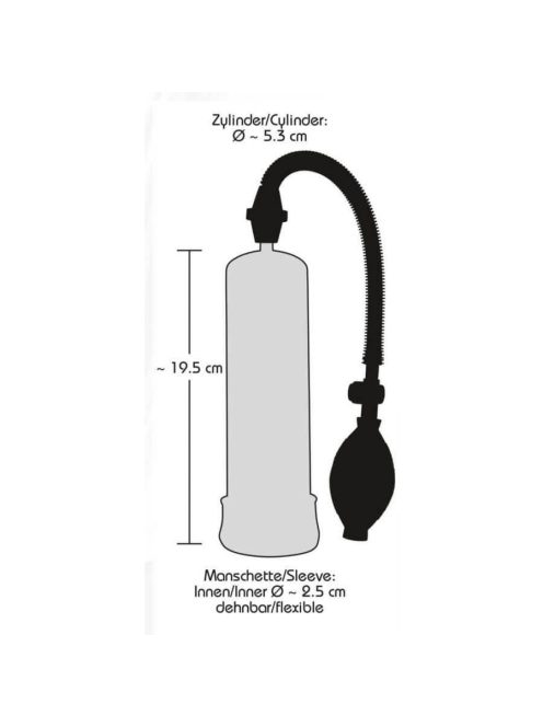 BANGBANG PÉNISZPUMPA - EREKCIÓ PUMPA UNIVERZÁLIS MÉRETŰ MANDZSETTÁVAL ÁTLÁTSZÓ