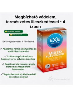EXS Mixed Vegán óvszer vegyes ízekben 12 darabos gyors és diszkrét szállítással - Potenciamarket