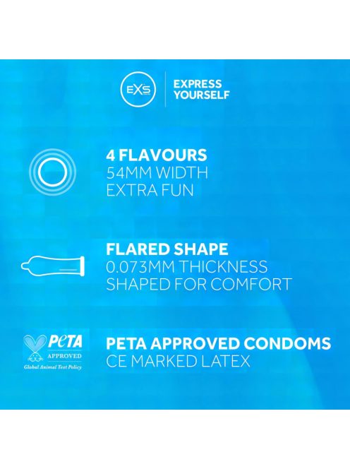 EXS Mixed Vegán óvszer vegyes ízekben 12 darabos gyors és diszkrét szállítással - Potenciamarket