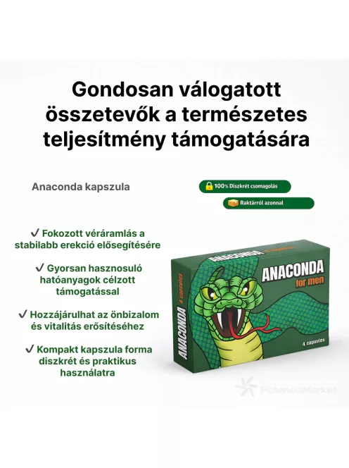 Anaconda potencianövelő kapszula férfiaknak gyors szállítással diszkréten csomagolva - Potenciamarket