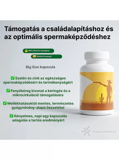 Big Gun spermanövelő kapszula 30 db gyors kiszállítással diszkrét csomagban - Potenciamarket