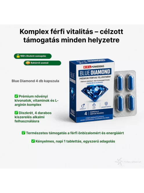 Blue Diamond 4 darabos potencianövelő kapszula férfiaknak másnapi kiszállítással diszkréten csomagolva - Potenciamarket  