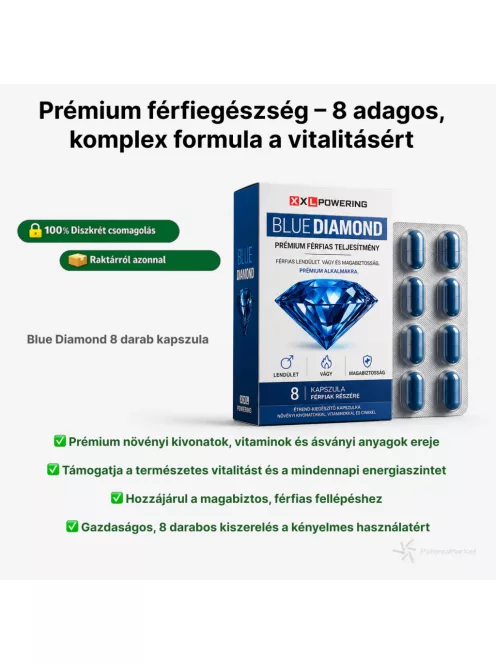 Blue Diamond 8 darabos potencianövelő kapszula férfiaknak másnapi kiszállítással diszkréten csomagolva - Potenciamarket  