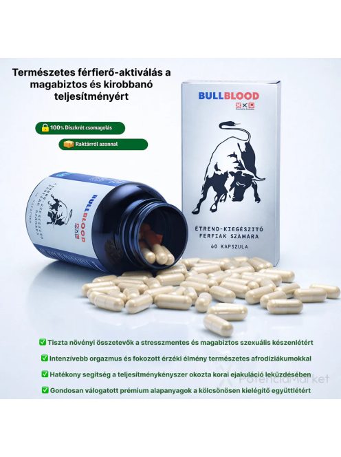 BullBlood potencianövelő kapszula 60 darabos másnapi szállítással és diszkrét csomagolással - Potenciamarket