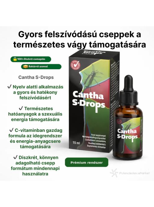 CANTHA S-DROPS VÁGYFOKOZÓ CSEPPEK NŐKNEK - 15 ML