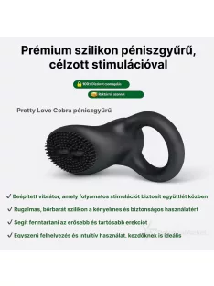 Pretty Love Cobra csiklóizgatós péniszgyűrű vibrátorral rapid szállítással, diszkrét csomagolásban - Potenciamarket