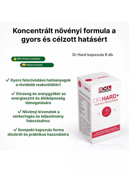 Dr.Hard+ by XXL Powering potencianövelő kapszula saját raktárból szállítva és diszkréten csomagolva - Potenciamarket
