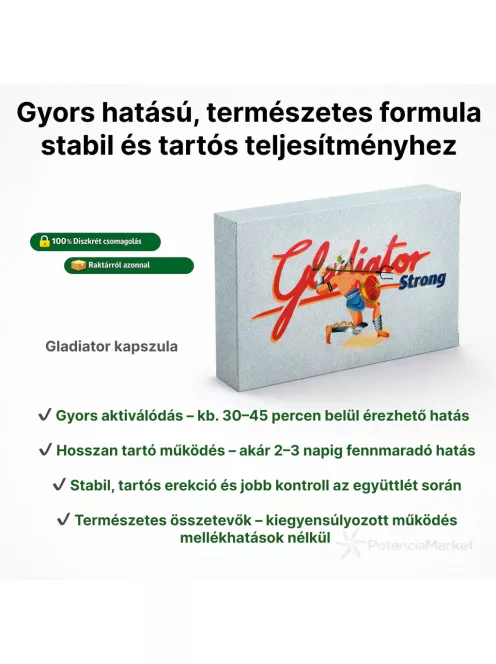 Gladiator Strong potencianövelő kapszula azonnali kiszállítással diszkrét csomagolásban saját raktárkészletből - Potenciamarket