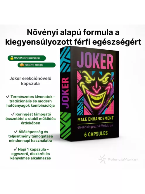 Joker potencianövelő hatású étrendkiegészítő kapszula férfiaknak, gyors és diszkrét csomagolásban - Potenciamarket