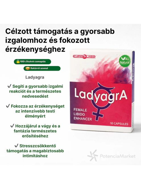 LadyagrA vágyfokozó kapszula azonnali kiszállítással hogy már este perzseljen a vágy, diszkrét csomagban - Potenciamarket