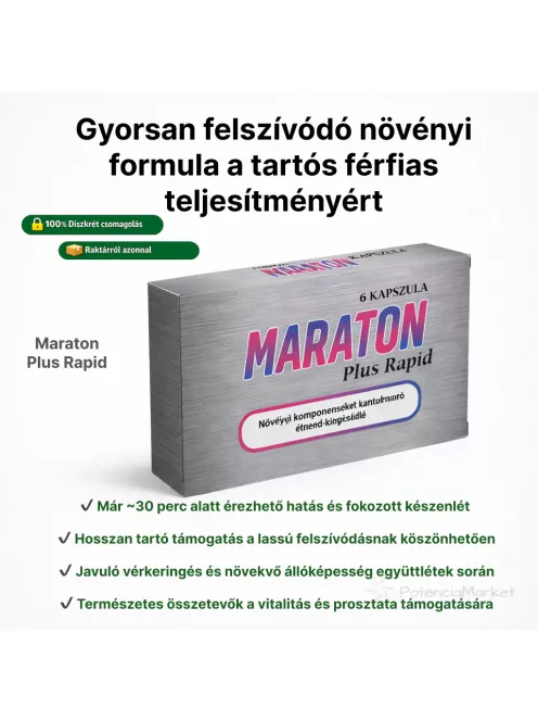 Maraton Plus Plus potencianövelő kapszula a hosszú és kemény erekcióért gyorsan kiszállítva és diszkréten csomagolva - Potenciamarket