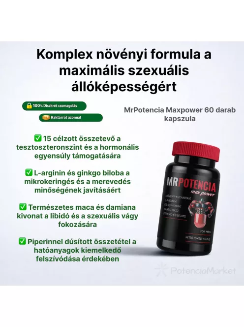 MrPotencia Max Power kúraszerú potencianövelő kapszula gyors és diszkrét kiszállítással - Potenciamarket