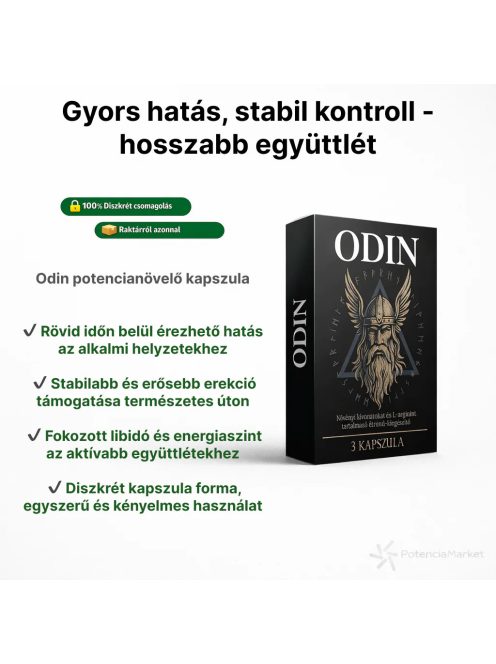 Odin potencianövelő kapszula gyors szállítással saját raktárkészletből előzetes rendelés nélkül is - Potenciamarket