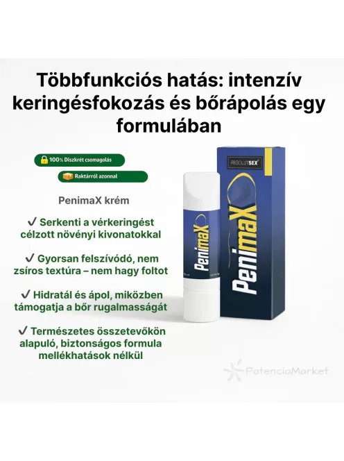 PenimaX pénisznövelő és karbantartó krém 75 ml diszkrét csomagolásban szupergyorsan szállítjuk - Potenciamarket