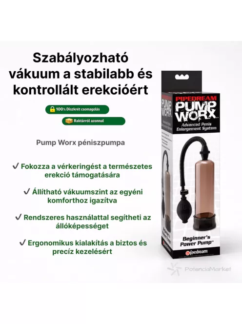 Pump Works péniszpumpa univerzális mandzsettával raktárról, azonnali szállítással diszkrét csomagolásban - Potenciamarket
