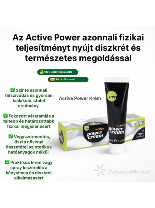 Activ Power Cream potencianövelő krém azonnali kiszállítással saját raktárkészletünkből, diszkrét csomagban - Potenciamarket