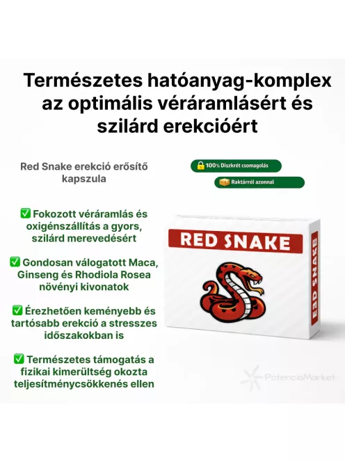 Red Snake potencianövelő kapszula, étrend-kiegészítő férfiaknak – erősebb merevedés és fokozott állóképesség természetes összetevőkkel – Potenciamarket