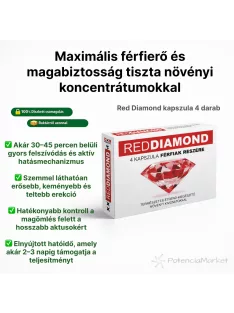 RedDiamond potencianövelő kapszula férfiaknak, 4 darabos kiszerelésben – természetes étrend-kiegészítő növényi kivonatokkal Potenciamarket