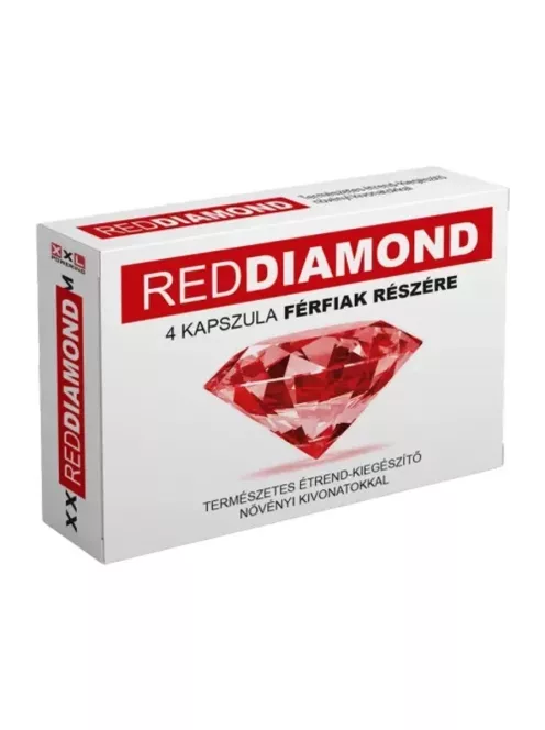 RedDiamond potencianövelő kapszula férfiaknak, 4 darabos kiszerelésben – természetes étrend-kiegészítő növényi kivonatokkal Potenciamarket