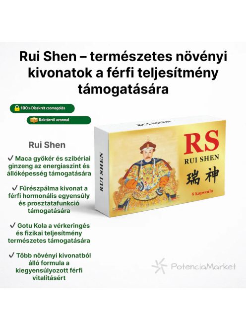 RUI SHEN CAPSULE FOARTE EFICIENTE DE ÎMBUNĂTIRE A POTENȚIALULUI ȘI DE ÎNTÂRZIERE SEMINAL - 6 BUC.