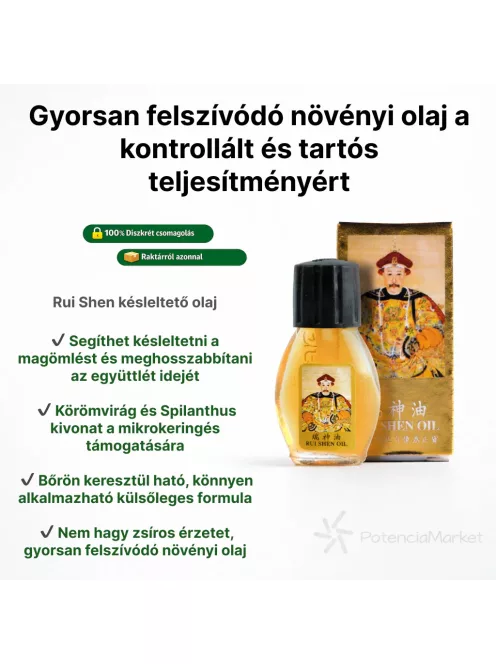 Rui Shen magömlés késleltető olaj 5 ml fürge kiszállítással és diszkrét csomagolásban - Potenciamarket