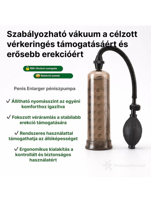 PENIS ENLARGER PÉNISZPUMPA GÖMBÖS BELSŐRÉSSZEL ÉS MANDZSETTÁVAL 