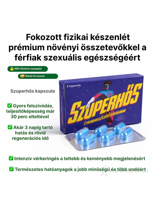 Szuperhős potencianövelő étrend-kiegészítő erősebb erekcióhoz azonnali kiszállítással diszkrét csomagban – Potenciamarket