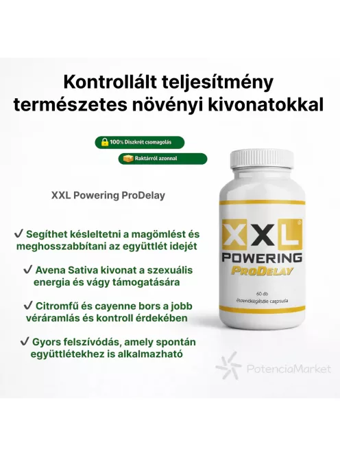 XXL Powering ProDelay ejakuláció késleltető kapszula -diszkrét csomagolásban és gyorsan szállítva - Potenciamarket