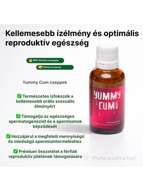 Yummy Cum Drops spermanövelő cseppek 30 ml aznapi átadás a futárnak diszkrét csomagban - Potenciamarket